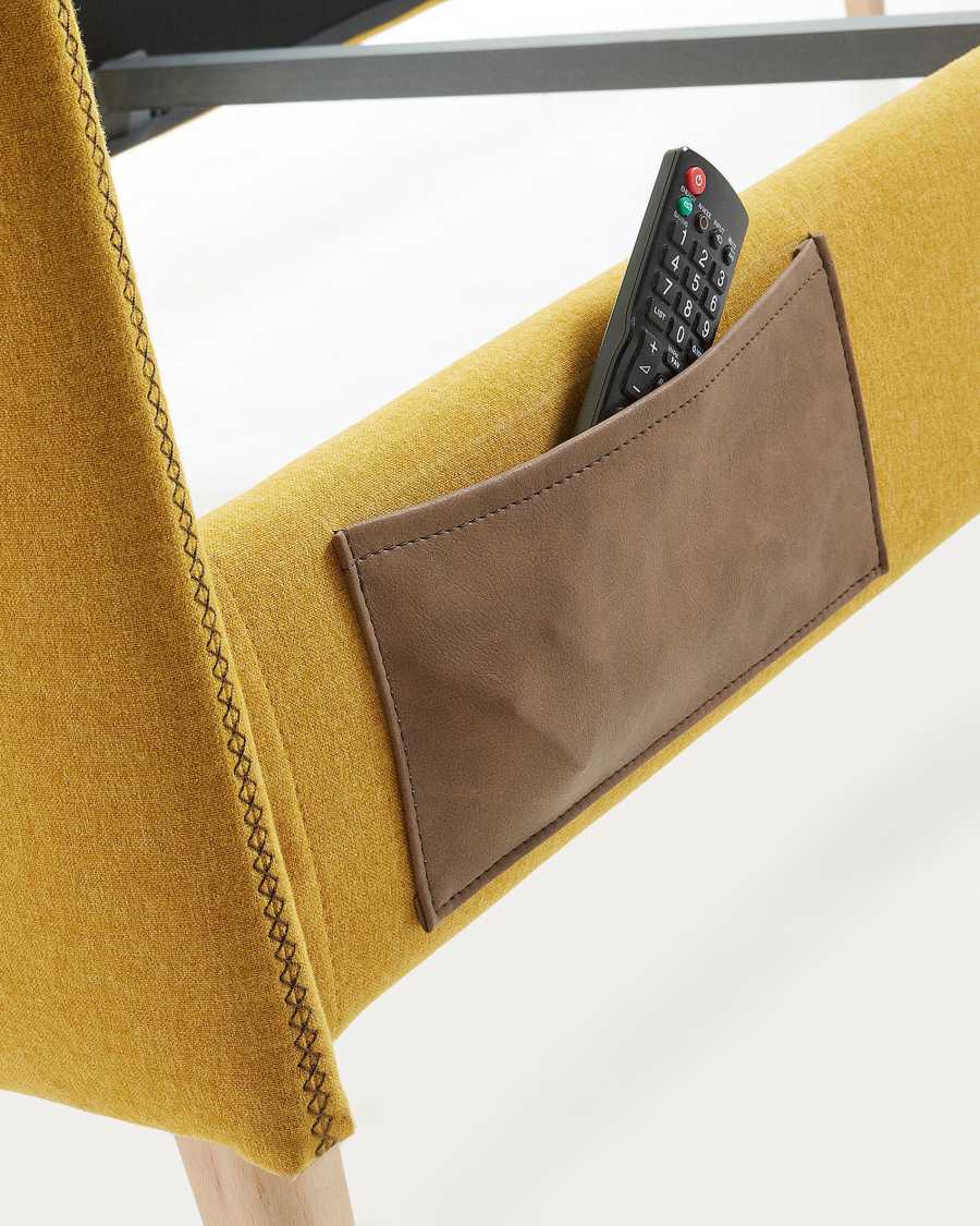 Dyla Bezug in Senf für Bett mit Matratze von 160 x 200 cm