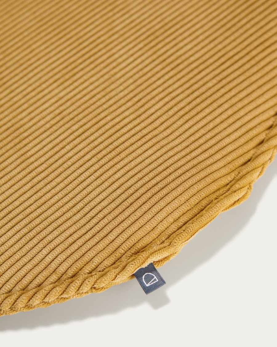 Στρογγυλό μαξιλάρι καθίσματος Sora, 35εκ, μουσταρδί κοτλέ