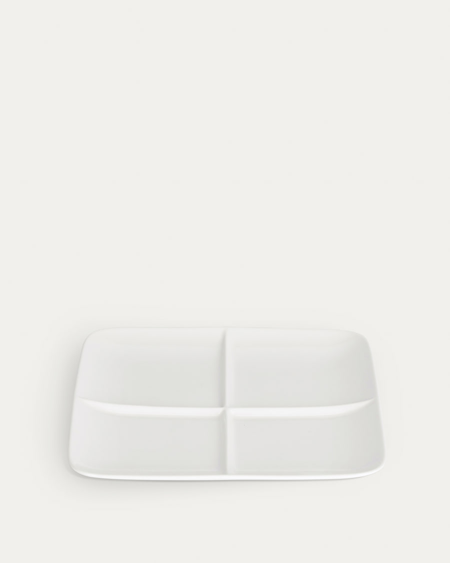 Pierina flacher Teller aus Porzellan weiß