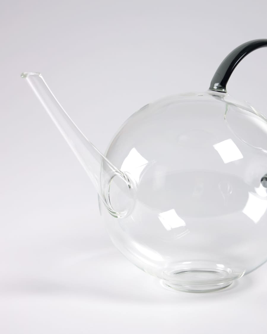 Duyen glazen vaas transparant en grijs