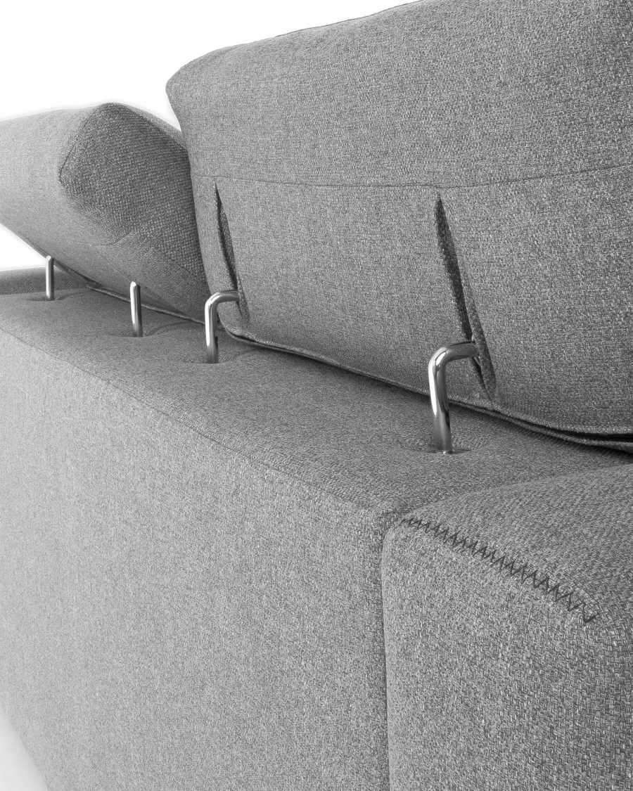 Atlanta 3 seater sofa in light grey, 210 cm