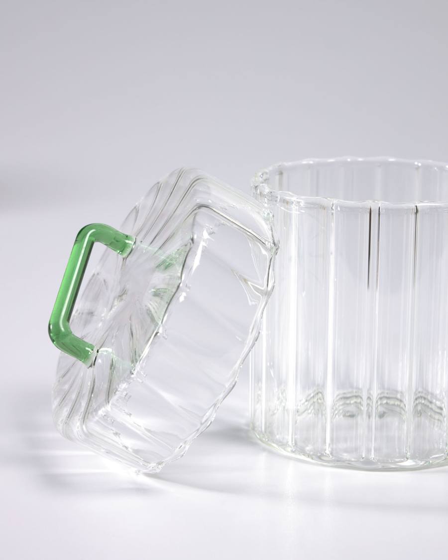 Bocal Gretel en verre transparent et vert
