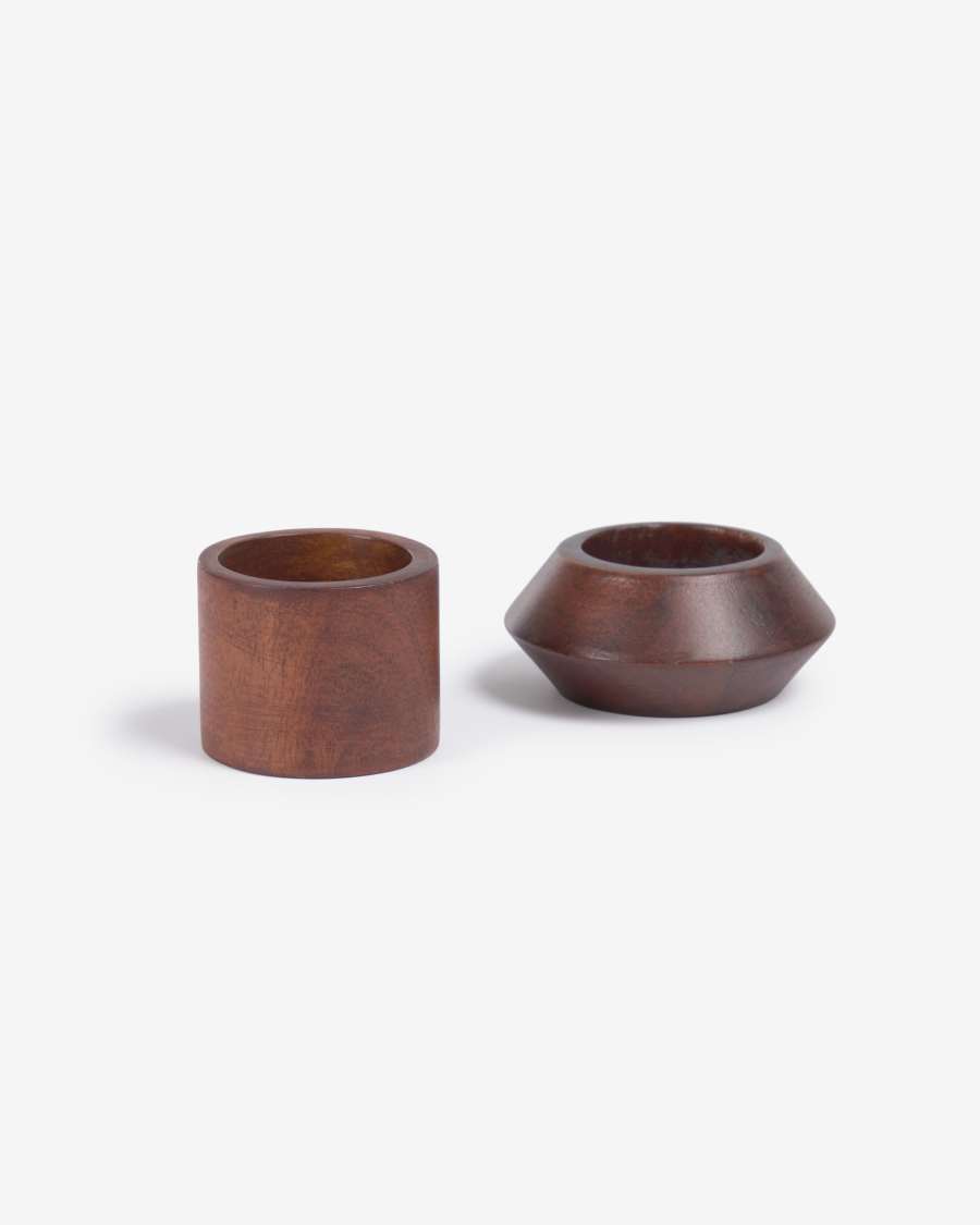Tamar set of two solid acacia wood napkin rings