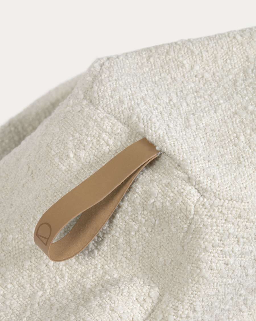 Pouf Vicka effetto shearling bianco Ø 70 cm