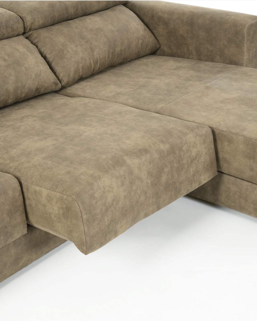 Canapé d'angle Atlanta 3 places marron-brun 290 cm