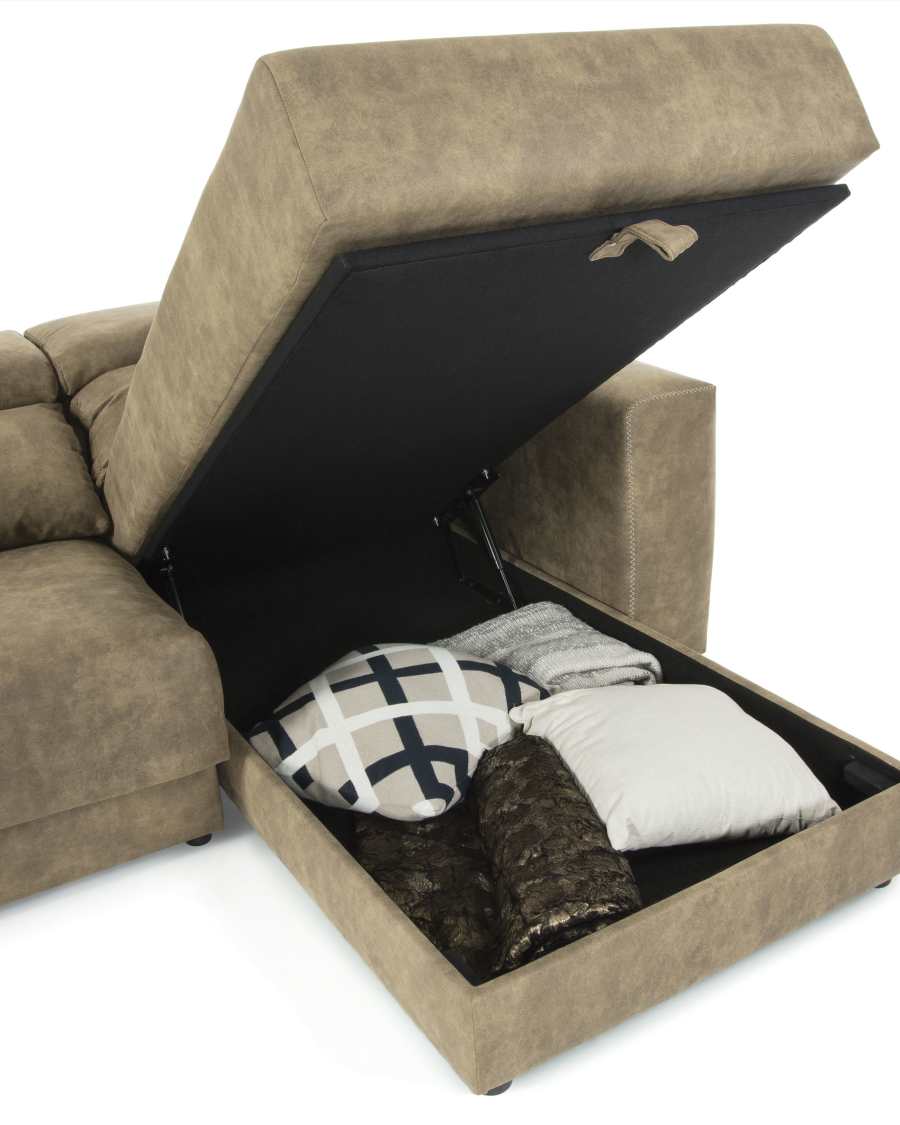 Canapé d'angle Atlanta 3 places marron-brun 290 cm