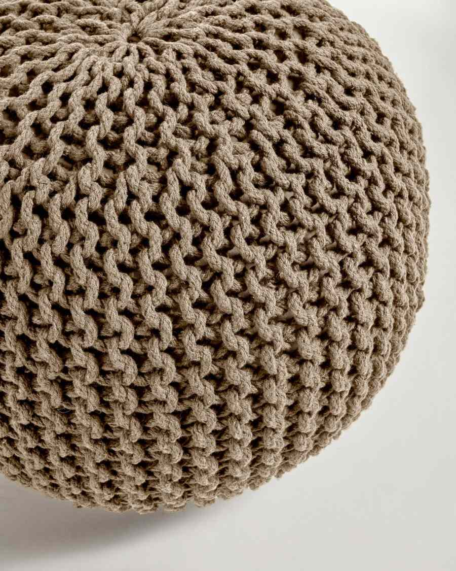 Chloe runder Pouf 100% Baumwolle beige Ø 50 cm
