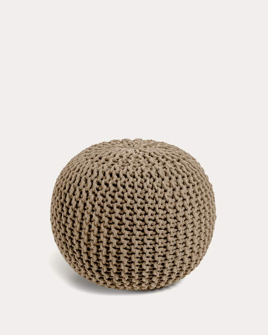 Chloe runder Pouf 100% Baumwolle beige Ø 50 cm