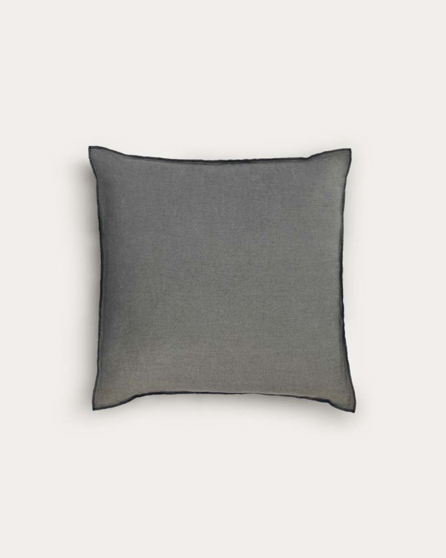 Funda cojín Elea 100% lino gris oscuro 45 x 45 cm