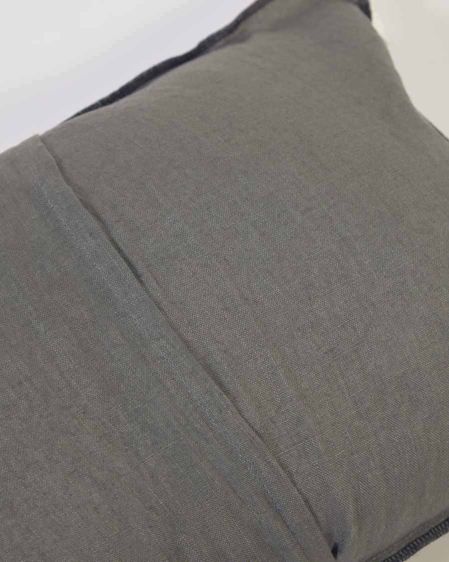 Housse de coussin Elea 100% lin gris foncé 30 x 50 cm