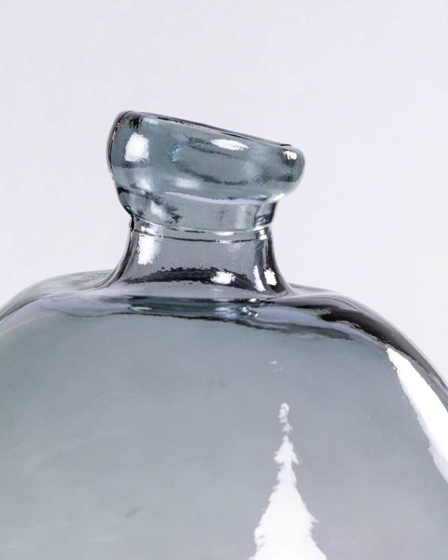 Brenna vase in 100% recycled blue glass, 33 cm