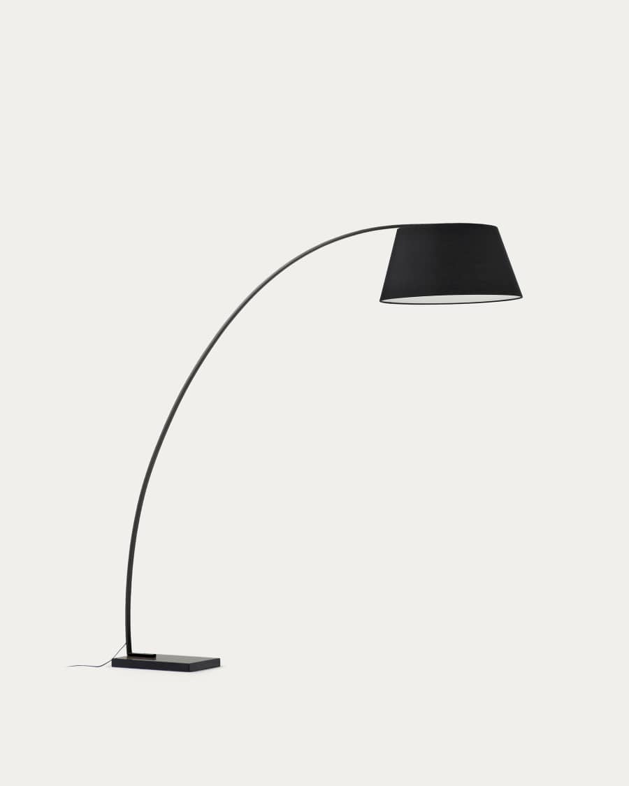 Juhe floor lamp in steel and black marble UK adapter