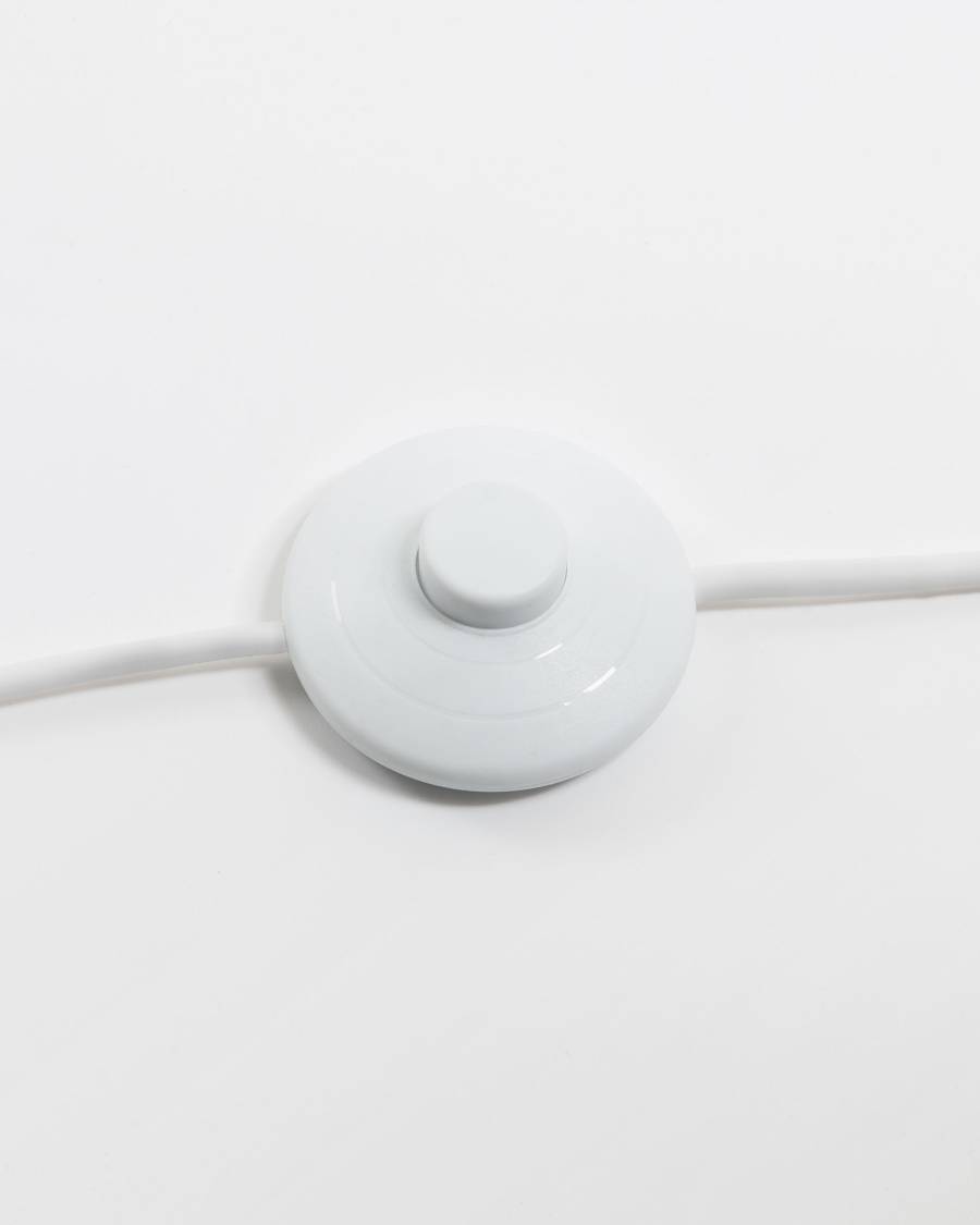 Juhe ash veneer floor lamp in white steel and marble