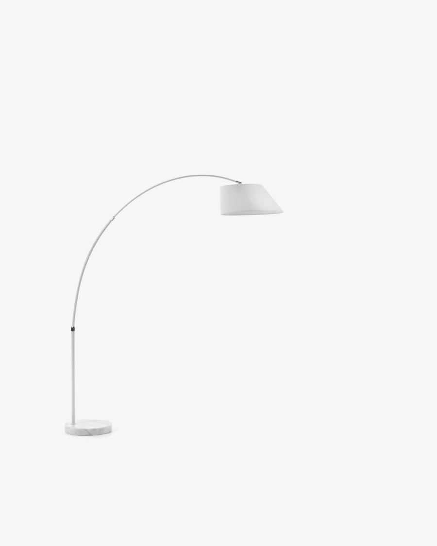 May steel floor lamp with white marble base UK adapter