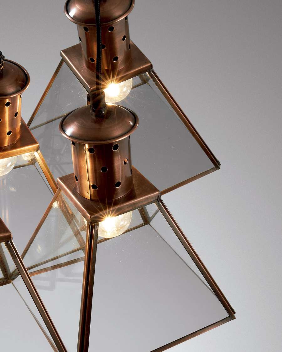 Dial pendant lamp, copper