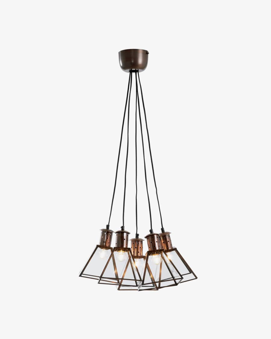 Dial pendant lamp, copper
