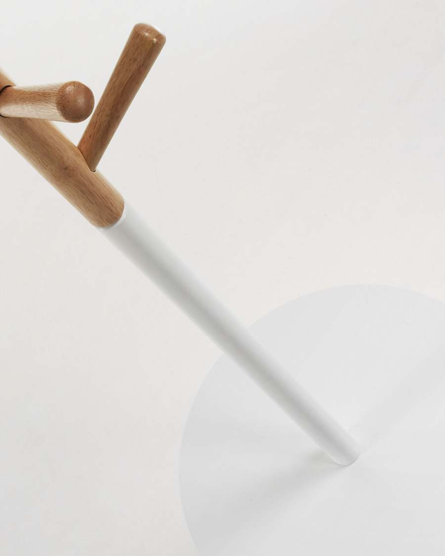 Perchero bandeja Nerb madera lacada blanco y madera de caucho 40 x 170 cm FSC MIX Credit