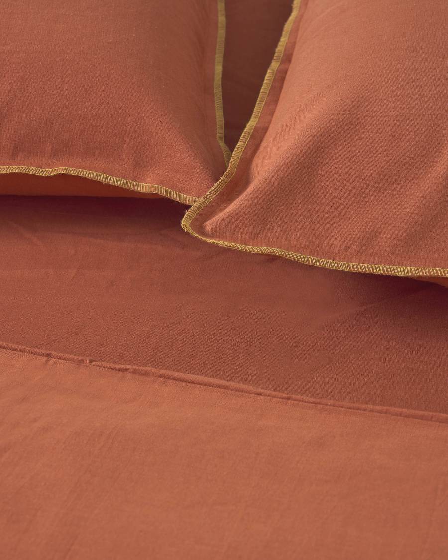 Ibelis Bettwäsche Set, Bio-Baumwolle (GOTS), kastanienbraun, 135 x 190 cm