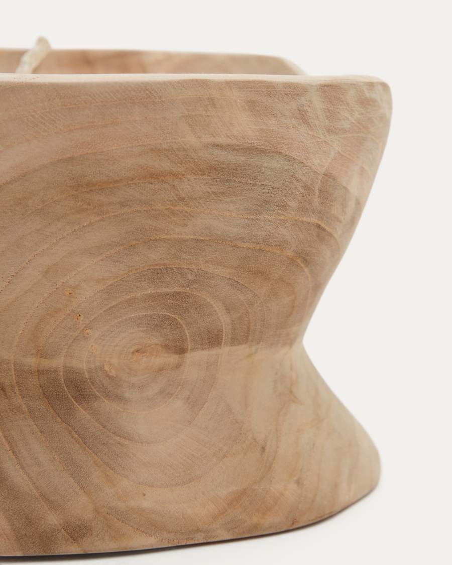 Maelia wooden candle with a natural finish Ø 20 cm