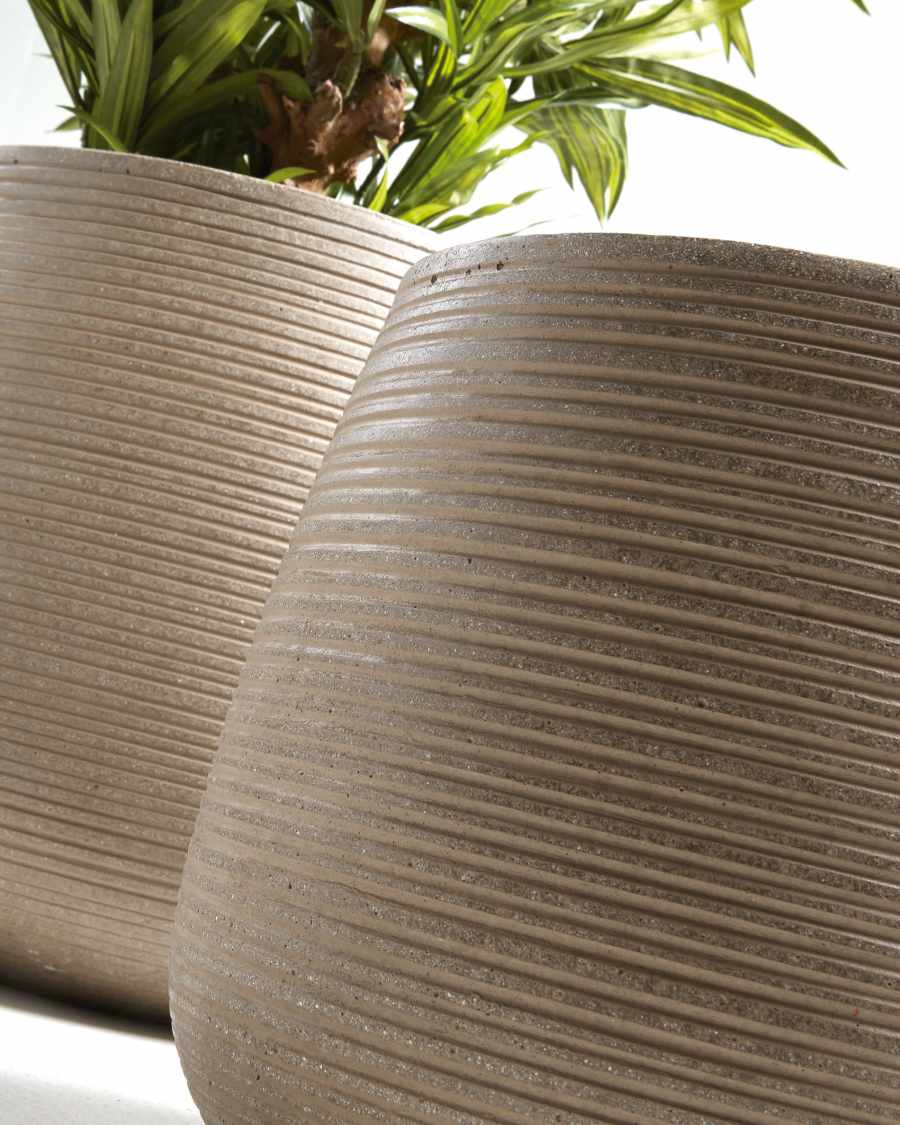 Loa set of 2 planters brown Ø 40 cm / Ø 29 cm