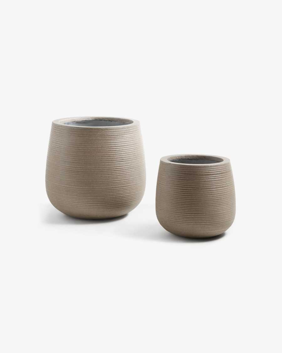 Loa set of 2 planters brown Ø 40 cm / Ø 29 cm