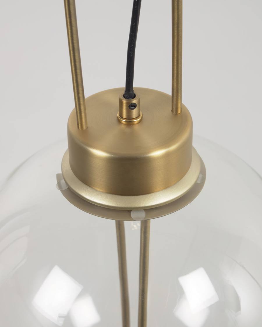 Edelweiss ceiling light in glass and metal with brass finish