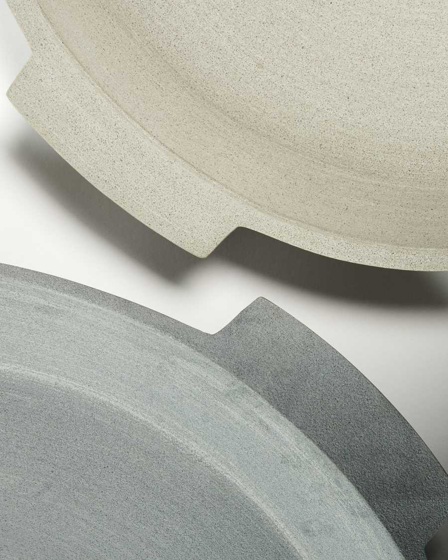Set Marta de 2 bandejas de cemento beige y gris