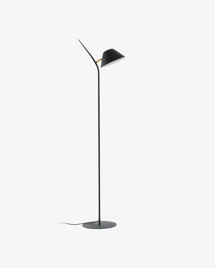 Aurelia floor lamp in steel with black finish UK adapter
