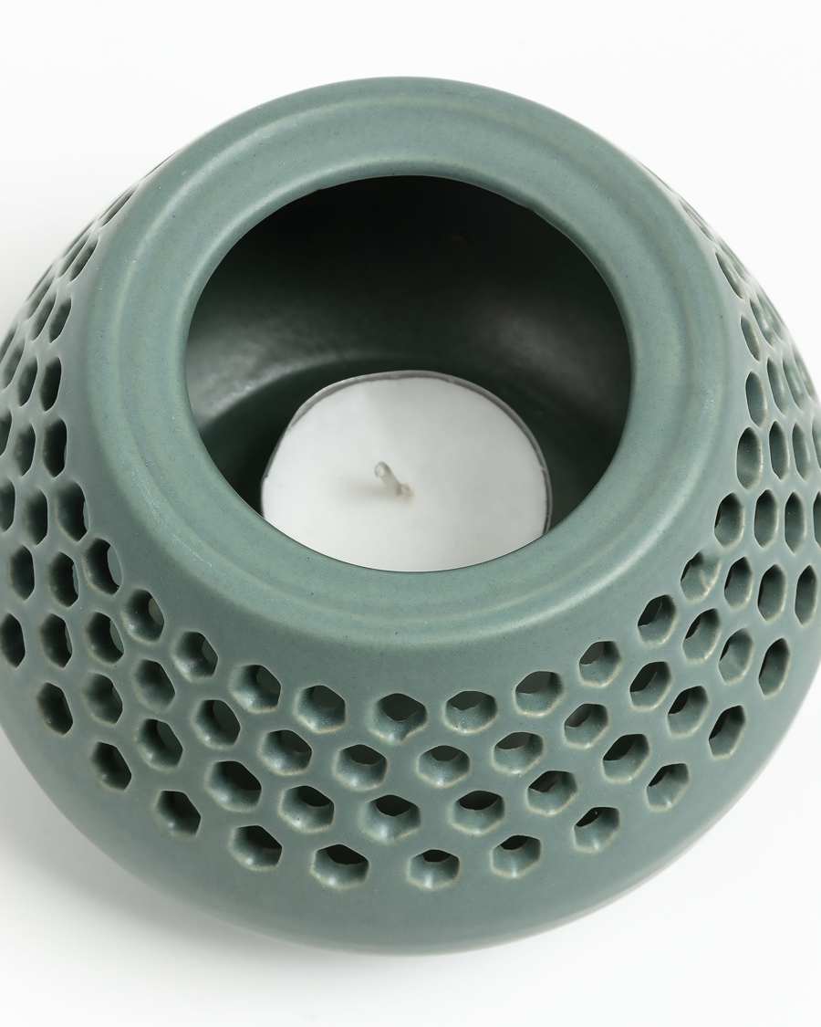 Porta-velas Lidia verde