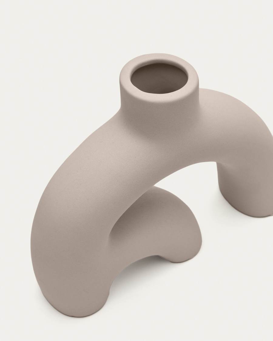 Llafranc ceramic vase in beige, 15 cm