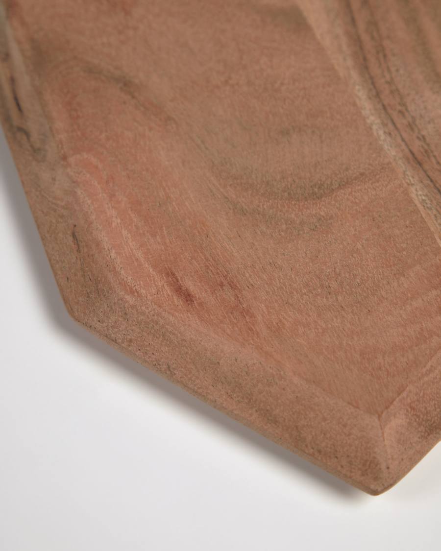 Romina elongated heptagonal serving board in solid acacia wood