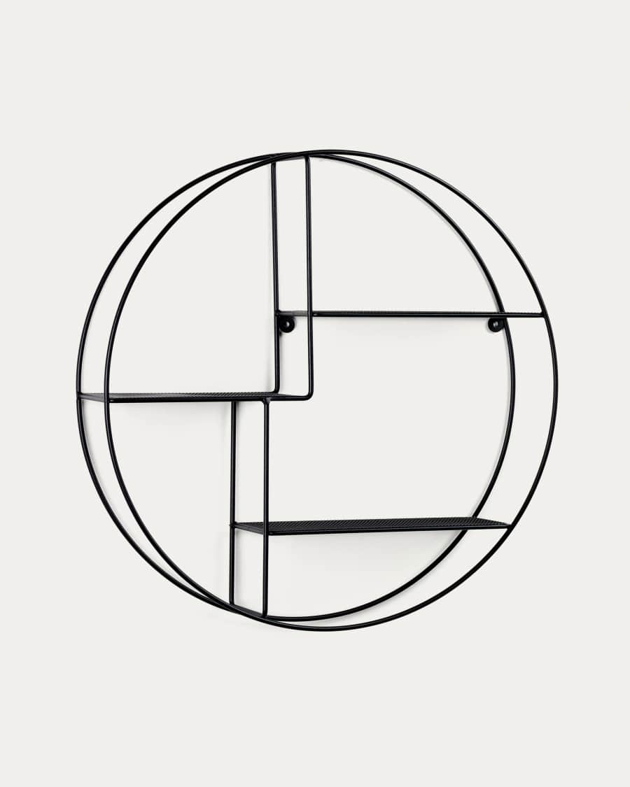Étagère murale Across en acier avec finition noire Ø 55 cm