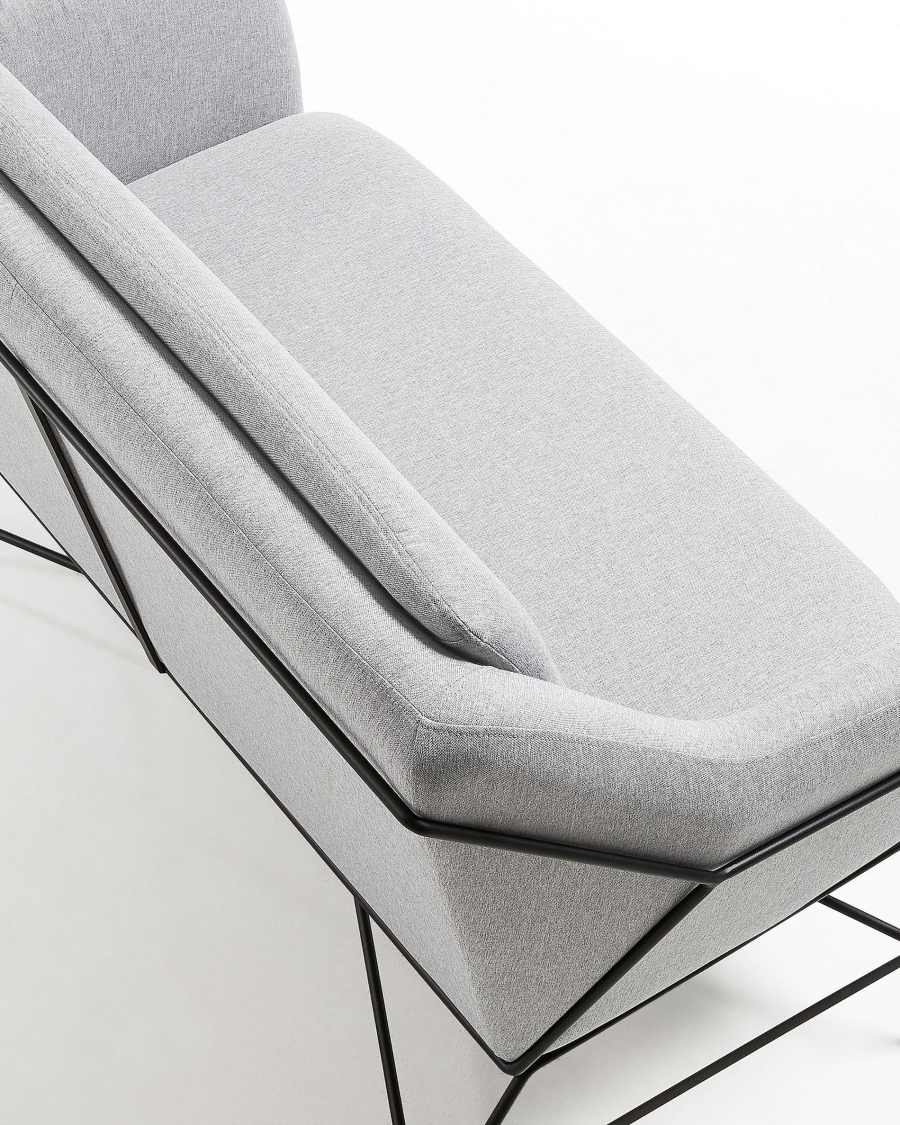 Brida 2-Sitzer-Sofa hellgrau 128 cm