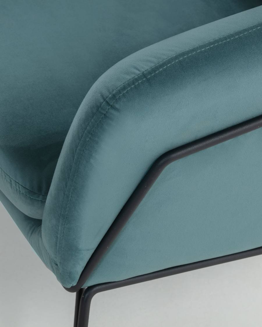 Bank Brida turquoise fluweel 128 cm