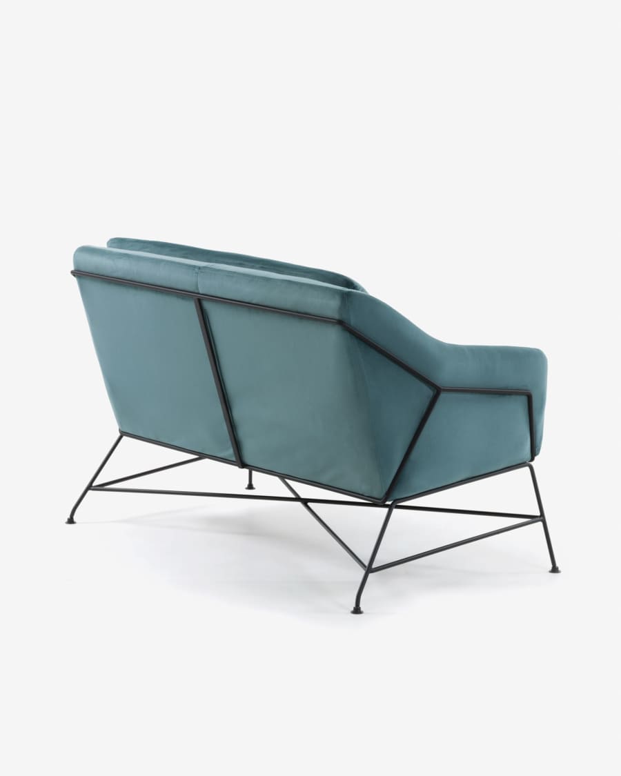 Bank Brida turquoise fluweel 128 cm