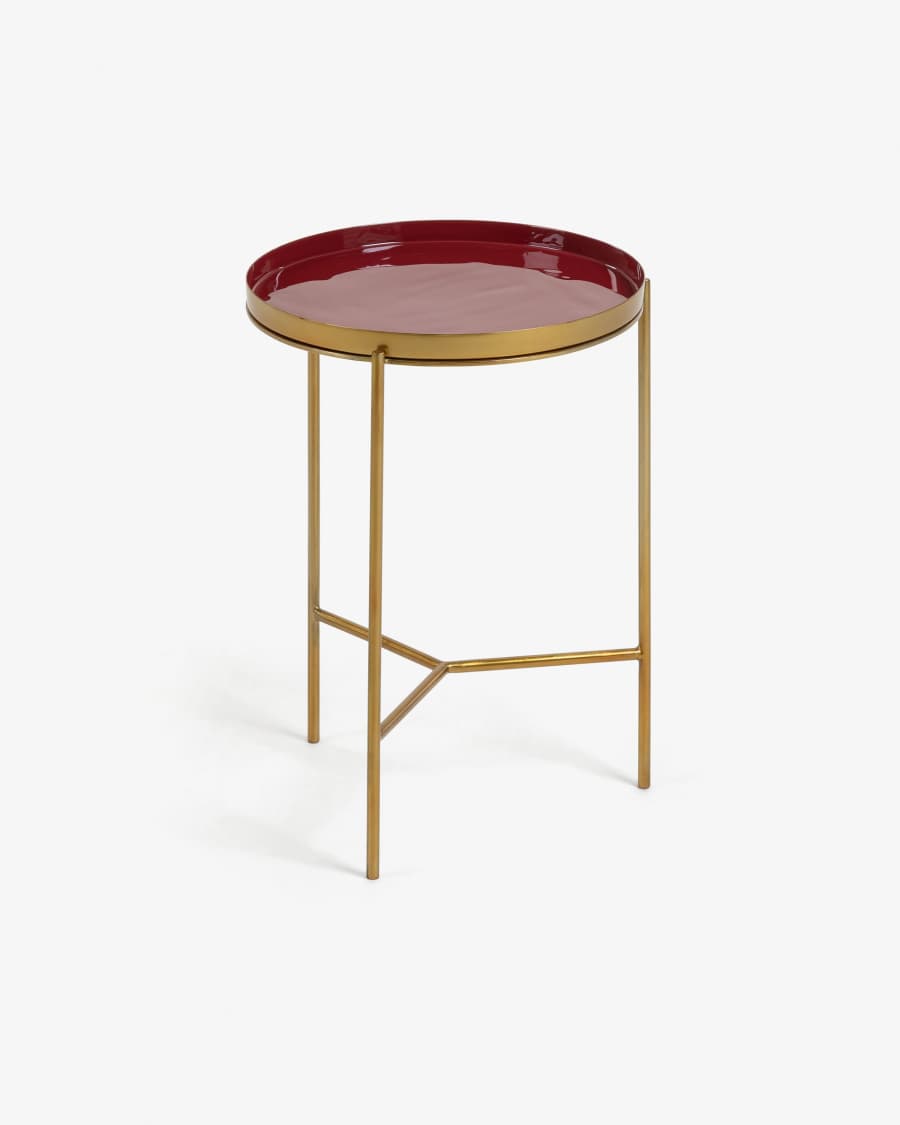 Table d'appoint Naoko Ø 31 cm bordeaux