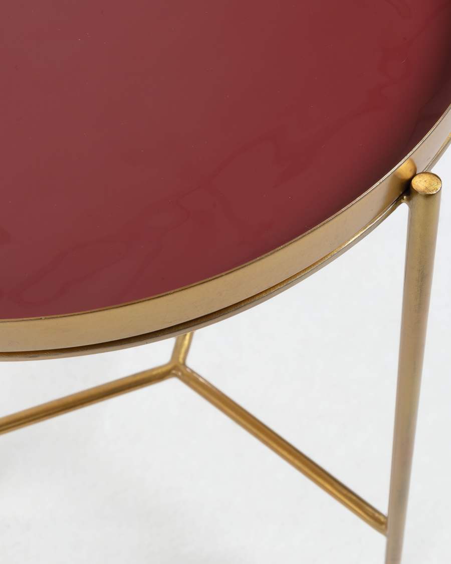 Table d'appoint Naoko Ø 31 cm bordeaux