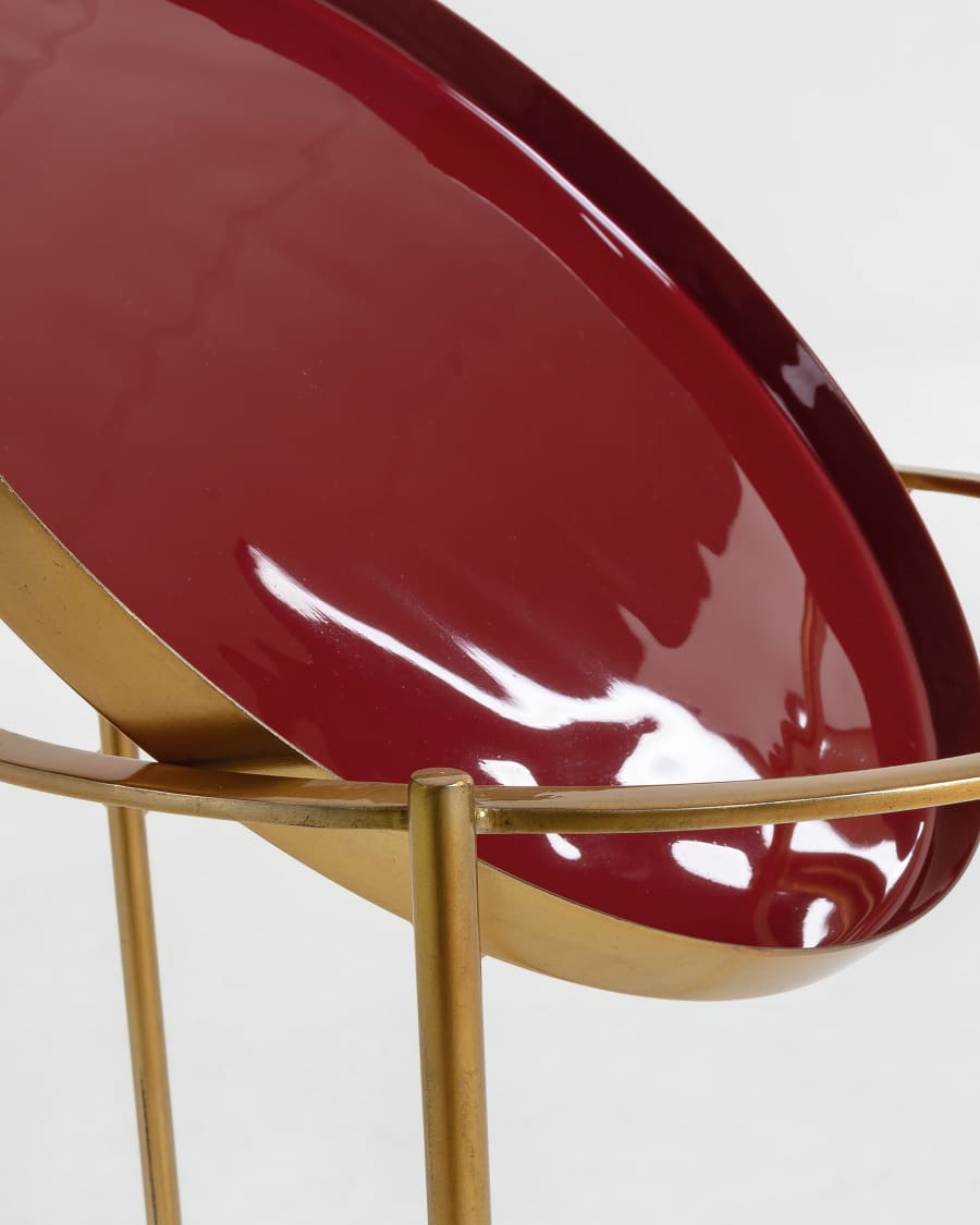 Table d'appoint Naoko Ø 31 cm bordeaux