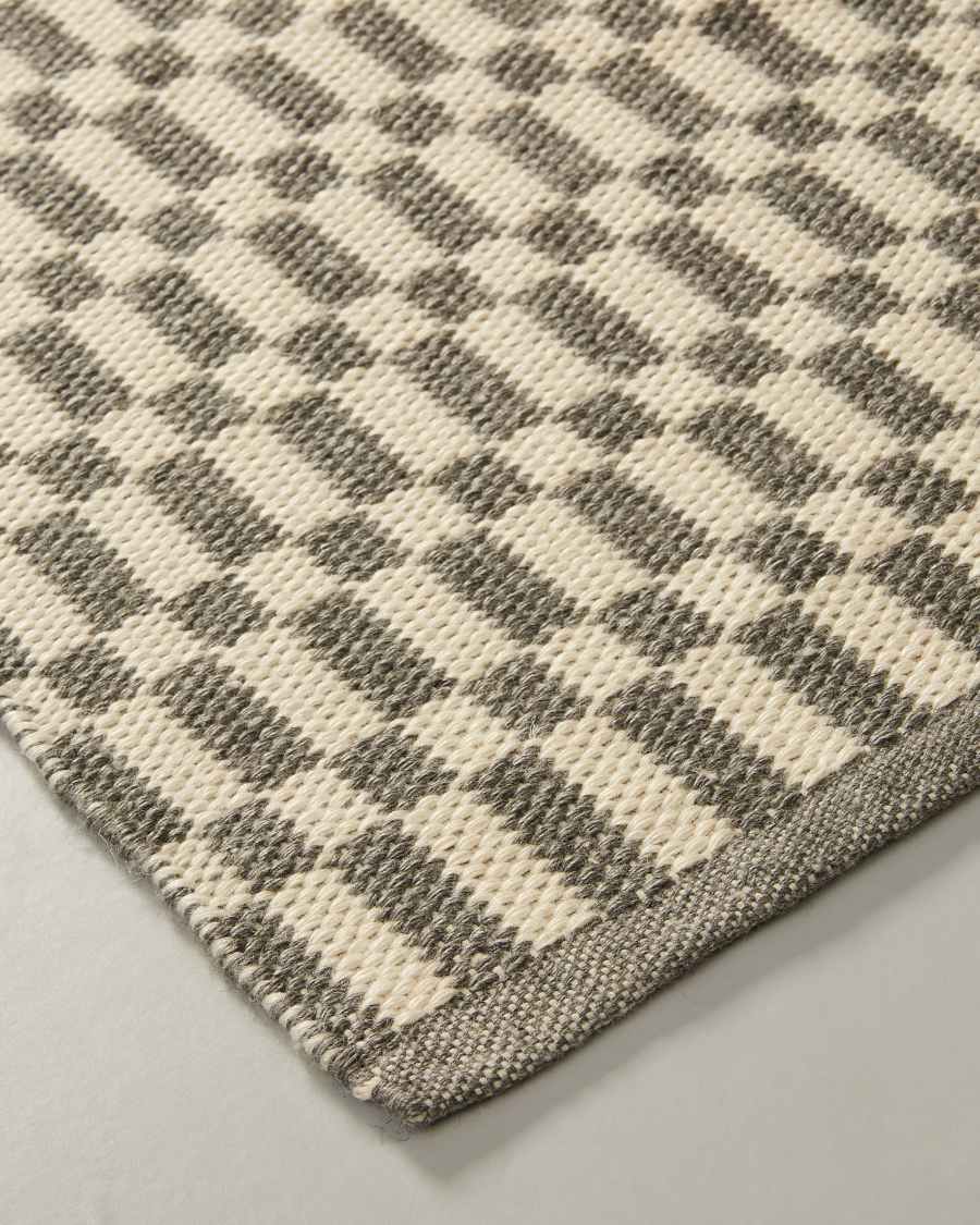 Catifa Ashlin de PET blanc i gris 130 x 190 cm