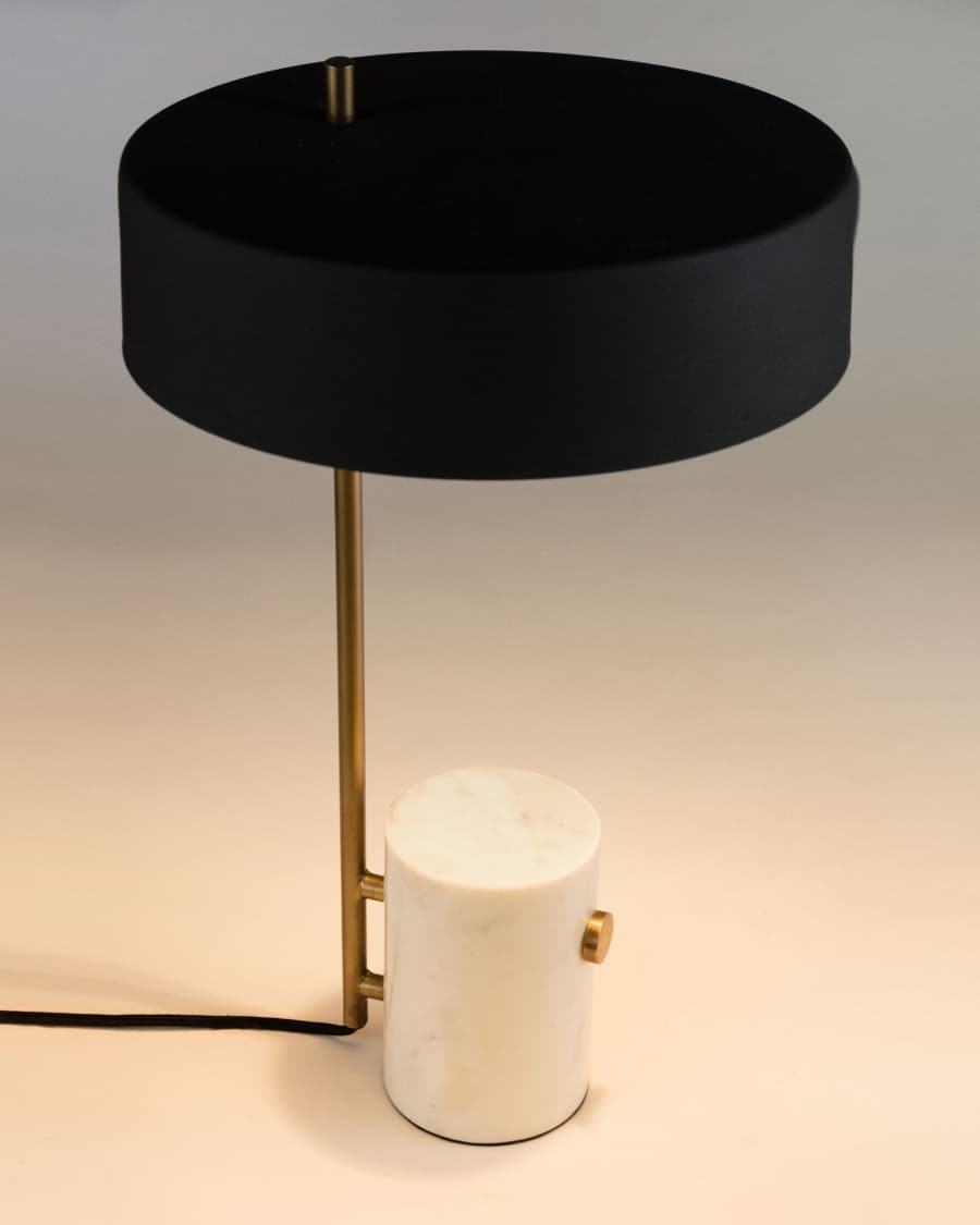 Phant table lamp in metal and marble