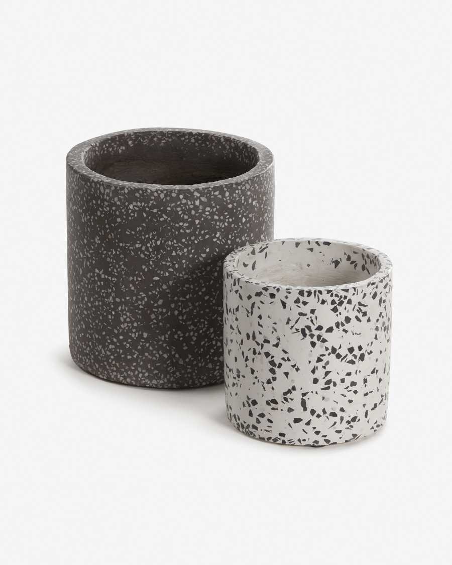 Set Bransc di 2 portavasi rotondi Ø 20 cm / Ø 15 cm