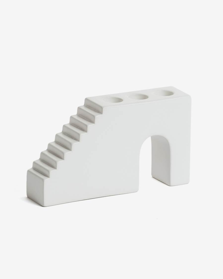 Anteia ceramic candle holder white