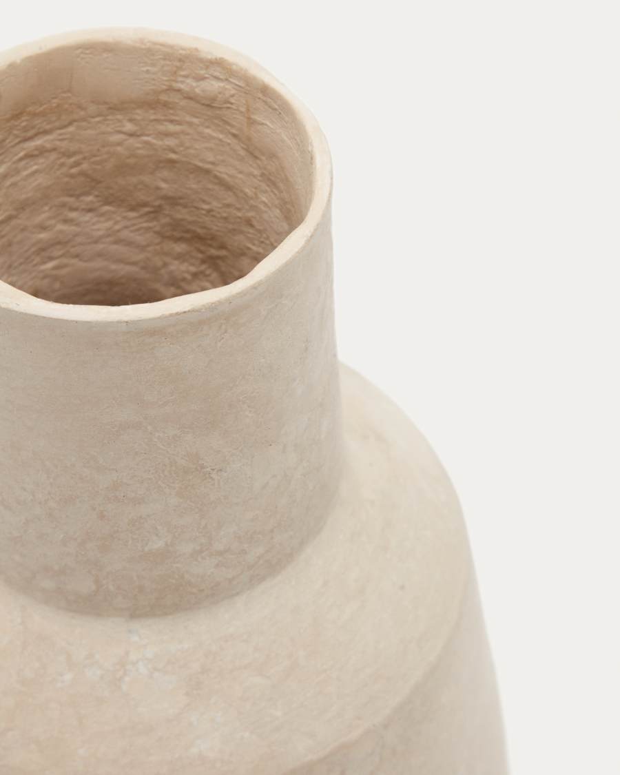 Murat beige Papier-mâché vase 32 cm