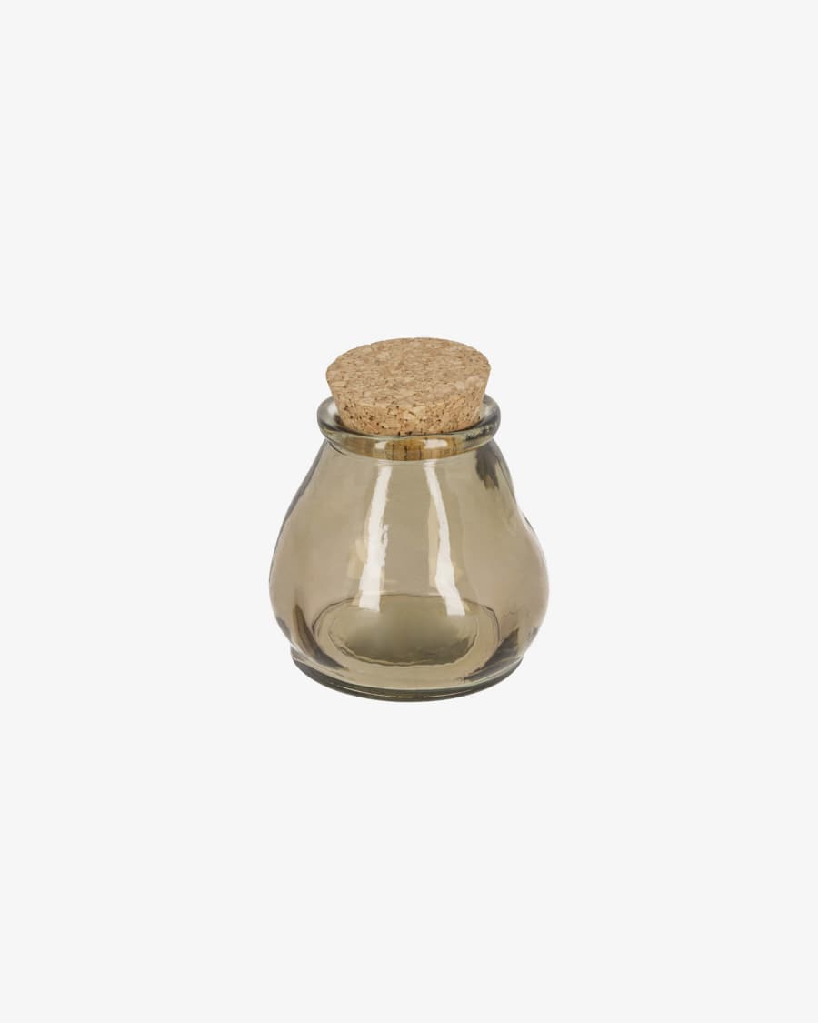 Rohan kleine glazen pot bruin 100% gerecycled