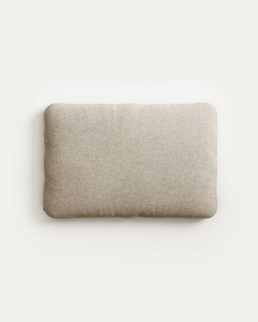 Blok fire-retardant cushion in beige chenille 40 x 60cm