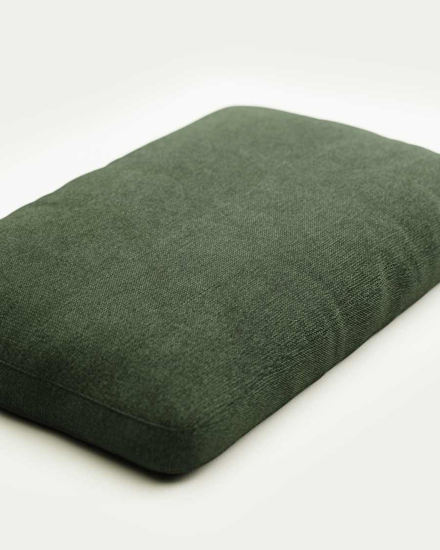Blok fire-retardant cushion in green chenille 40 x 60cm
