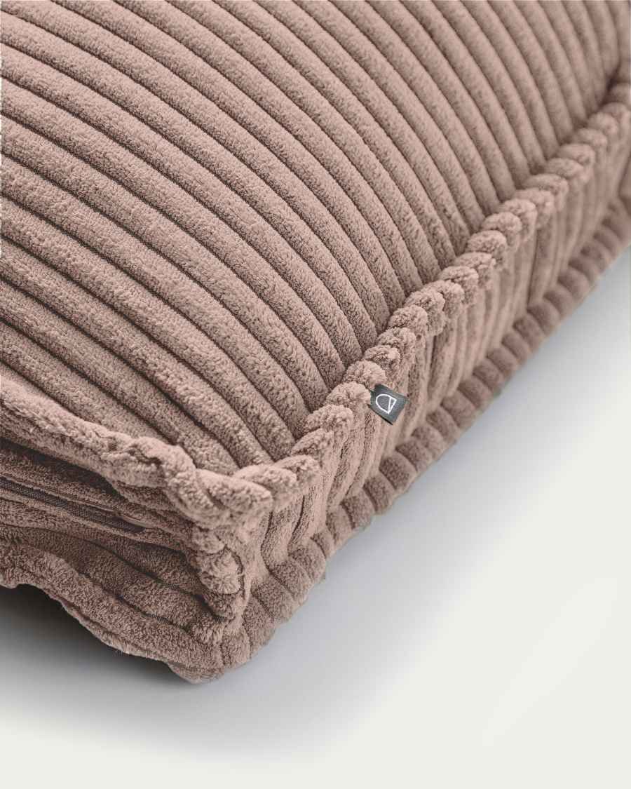 Cuscino Blok ignifugo in velluto a coste spesso rosa 40 x 60 cm