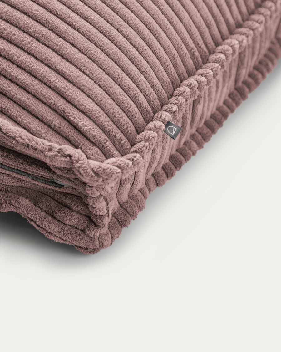 Cuscino Blok in velluto a coste spesso rosa 50 x 60 cm