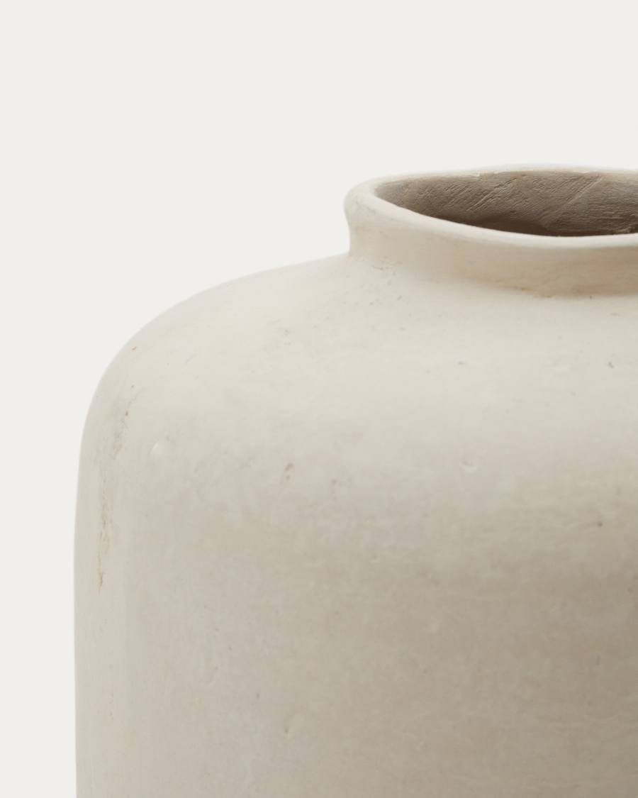 Serina papier mâché vase in white 27 cm