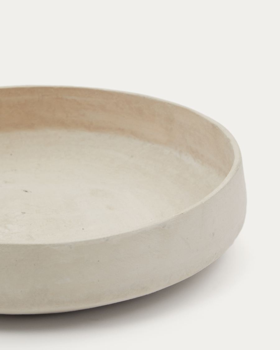 Petit bol décoratif Saita en papier mâché blanc 30 cm